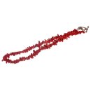 Halskette Bamboo Coral Red stone 4x12mm / 44cm