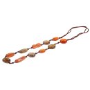 Halskette Cord string brown with Resin beads / 84cm