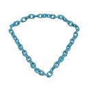 Halskette Python Leder Chain  / 35x23mm ,  Blue Matt / Oval / 104cm