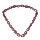 Halskette Python Leder Chain  / 35x23mm ,  Burgundy / Oval / 104cm