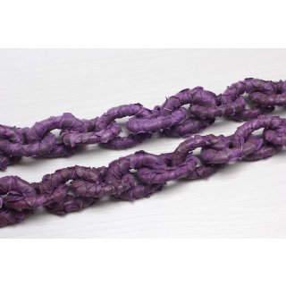 Halskette Python Leder Chain  / 35x23mm ,  Violet Matt / Oval / 104cm