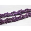 Halskette Python Leder Chain  / 35x23mm ,  Violet Matt / Oval / 104cm