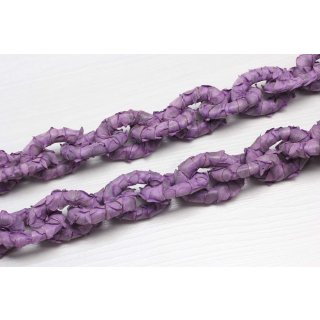 Halskette Python Leder Chain  / 35x23mm ,  Orchid Matt / Oval / 104cm