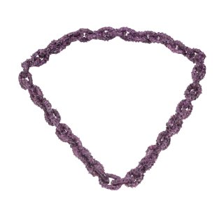 Halskette Python Leder Chain  / 35x23mm ,  Violet shiny / Oval / 104cm