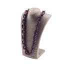Halskette Python Leder Chain  / 35x23mm ,  Violet shiny / Oval / 104cm