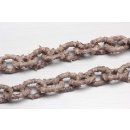 Halskette Python Leder Chain  / 35x23mm ,  Grey matt / Oval / 104cm