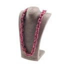 Halskette Python Leder Chain  / 35x23mm ,  Pink shiny /...
