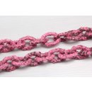 Halskette Python Leder Chain  / 35x23mm ,  Pink shiny /...
