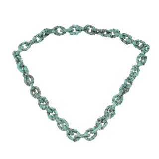 Halskette Python Leder Chain  / 35x23mm ,  Green shiny / Oval / 104cm