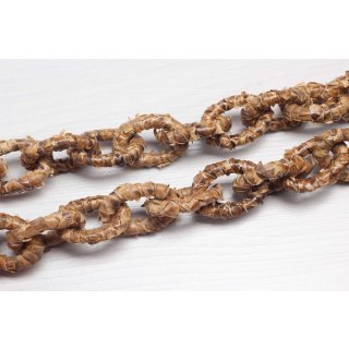 Halskette Python Leder Chain  / 35x23mm ,  Brown shiny / Oval / 104cm