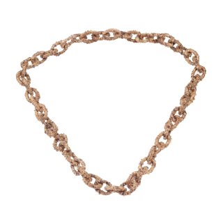 Halskette Python Leder Chain  / 35x23mm ,  Brown shiny / Oval / 104cm