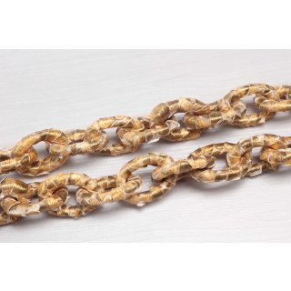 Halskette Python Leder Chain  / 35x23mm ,  Gold shiny / Oval / 104cm