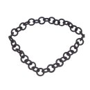 Halskette Nappa Leather Wrapped Chain / 35mm , Black / Ring / 92cm