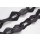 Halskette Rochenleder Leder  Chain 60x45mm ,  Black Shiny / eye / oval twist / 110cm