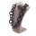 Halskette Rochenleder Leder  Chain 52mm ,  Black Shiny / Ring / 110cm