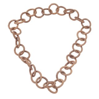 Halskette Wasserschlange Leder Chain 45mm ,  Holzsmoke / Ring / 120cm