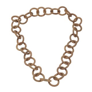 Halskette Wasserschlange Leder Chain 45mm ,  Gold / Ring / 120cm