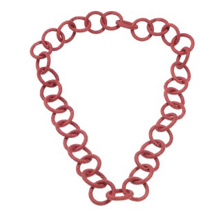 Halskette Wasserschlange Leder Chain 45mm ,  Red / Ring / 120cm