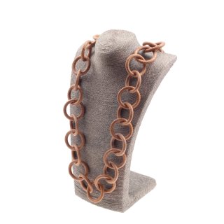 Halskette Wasserschlange Leder Chain 45mm ,  Sand / Ring / 120cm