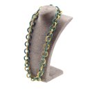 Halskette Wasserschlange Leder Chain 30mm  ,  Yellow / Green / Ring / 96cm