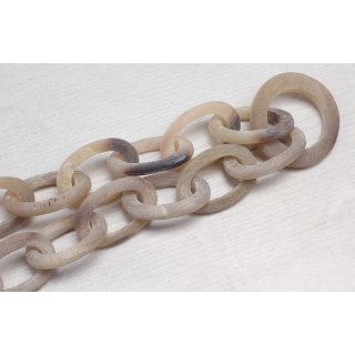 Halskette Wasserbüffel Chain 33x24mm white Matt / Oval / 90cm