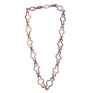 Halskette Wasserbüffel Chain 63mm Brown shiny / Teardrop w/ ring / 100cm