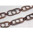 Halskette Wasserbüffel Chain 75mm Brown shiny / Long oval  / 110cm