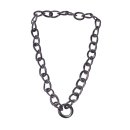 Halskette Wasserbüffel Chain 33mm Black shiny / Wavy  / 80cm