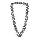 Halskette Wasserbüffel Chain 68mm Black shiny / 8 design w/ ring / 100cm