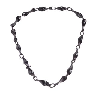 Halskette Wasserbüffel Chain 65mm Black shiny / Twisted w/ ovel / 110cm