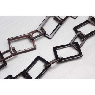 Halskette Wasserbüffel Chain 32 /45mm Black shiny / Square / 116cm