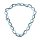 Halskette Wasserbüffel Chain 50x30mm Black shiny w / Sky Blue resin / Oval w/ ring / 115cm