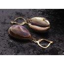 Kauri Muschel Ohrringe with Lever Back Gold 28mm
