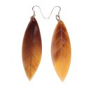 Ohrringe gefertigt aus Brown Horn, Leaf design Shiny...