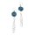 Ohrringe gefertigt aus Python Leder 17mm,Blue Turquoise Matt,925 Sterling Silver