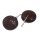 Rochenleder Ohrringe Flat Round Choco Brown Polished Ohrringe,925 Sterling Silver 25mm