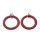 Wasserschlange Leder Ohrringe,925 Sterling Silver,Dark Red,Ring Shape 45x6mm
