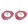 Wasserschlange Leder Ohrringe,925 Sterling Silver,Pink,Irregular Ring 56x68mm