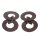 Wasserschlange Leder Ohrringe,925 Sterling Silver,Chocolate,Double flat ring 60mm