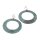 Wasserschlange Leder Ohrringe,925 Sterling Silver, Green,Double flat ring 60mm