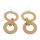 Wasserschlange Leder Ohrringe,925 Sterling Silver,Yellow,Ring w/ Oval 36-38mm