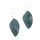 Wasserschlange Leder Ohrringe,925 Sterling Silver,Bottle Green,Twisted 60x2mm