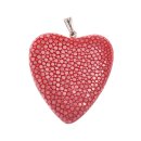 Perlrochen Herz-Anhänger Red Strawberry Polished / 925 Sterling Silber / Heart 40mm