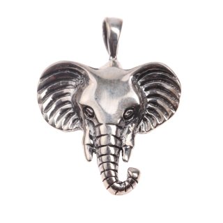 Silber Anhänger mit Elephant Motiv aus 925 Sterling Silber Charm 27x20mm
