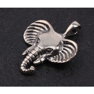 Silber Anhänger mit Elephant Motiv aus 925 Sterling Silber Charm 27x20mm