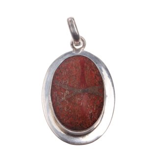 Korallen-Anhänger + Silber 925 Sterling / charm with Coral and silver / 37x24mm