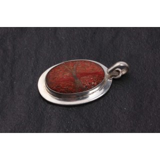 Korallen-Anhänger + Silber 925 Sterling / charm with Coral and silver / 37x24mm
