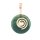 Green Achat Stein Anhänger Donut 30mm mit Spiral Messing goldfarben