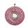 Ibis Rose Doughnut/Donut/Ring Harz Anhänger 50mm  mit versilberter Spirale