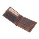 Greenburry Vintage Leder Geldbörse Hundemotiv braun | Querformat